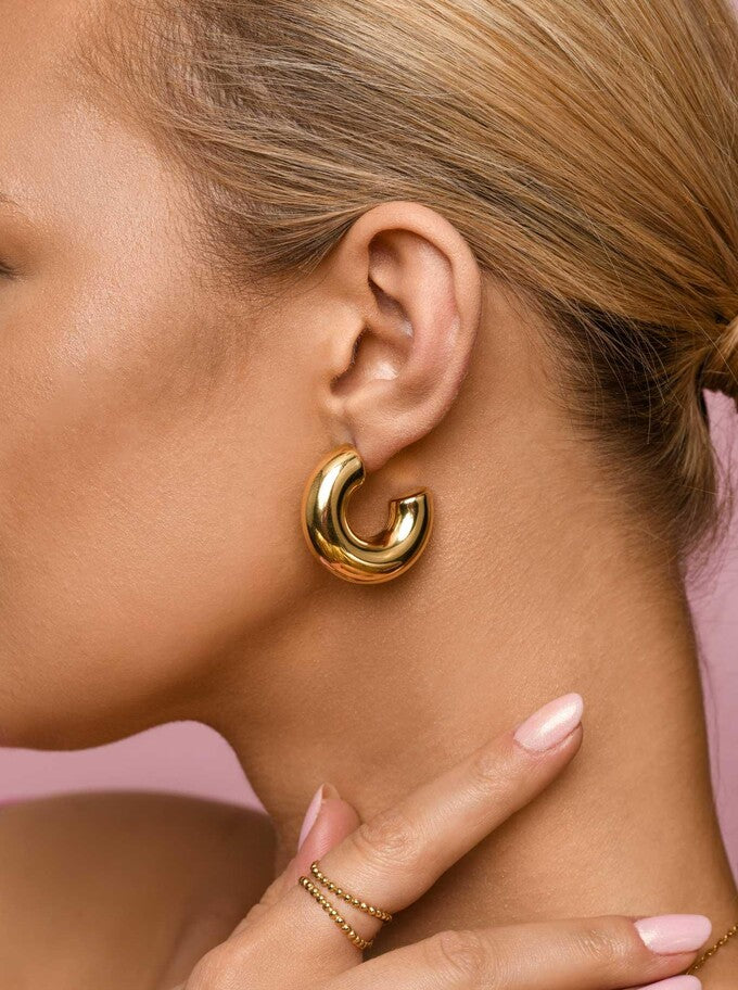 14K Gold Plated Chunky Earrings
