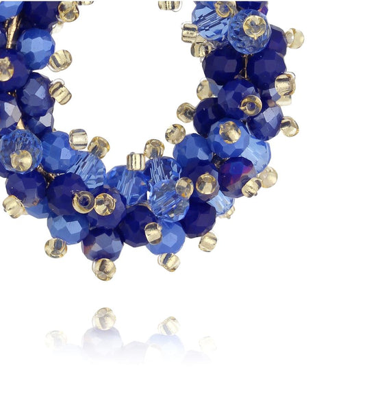 Luminous Royal Blue Glass Crystal Earrings