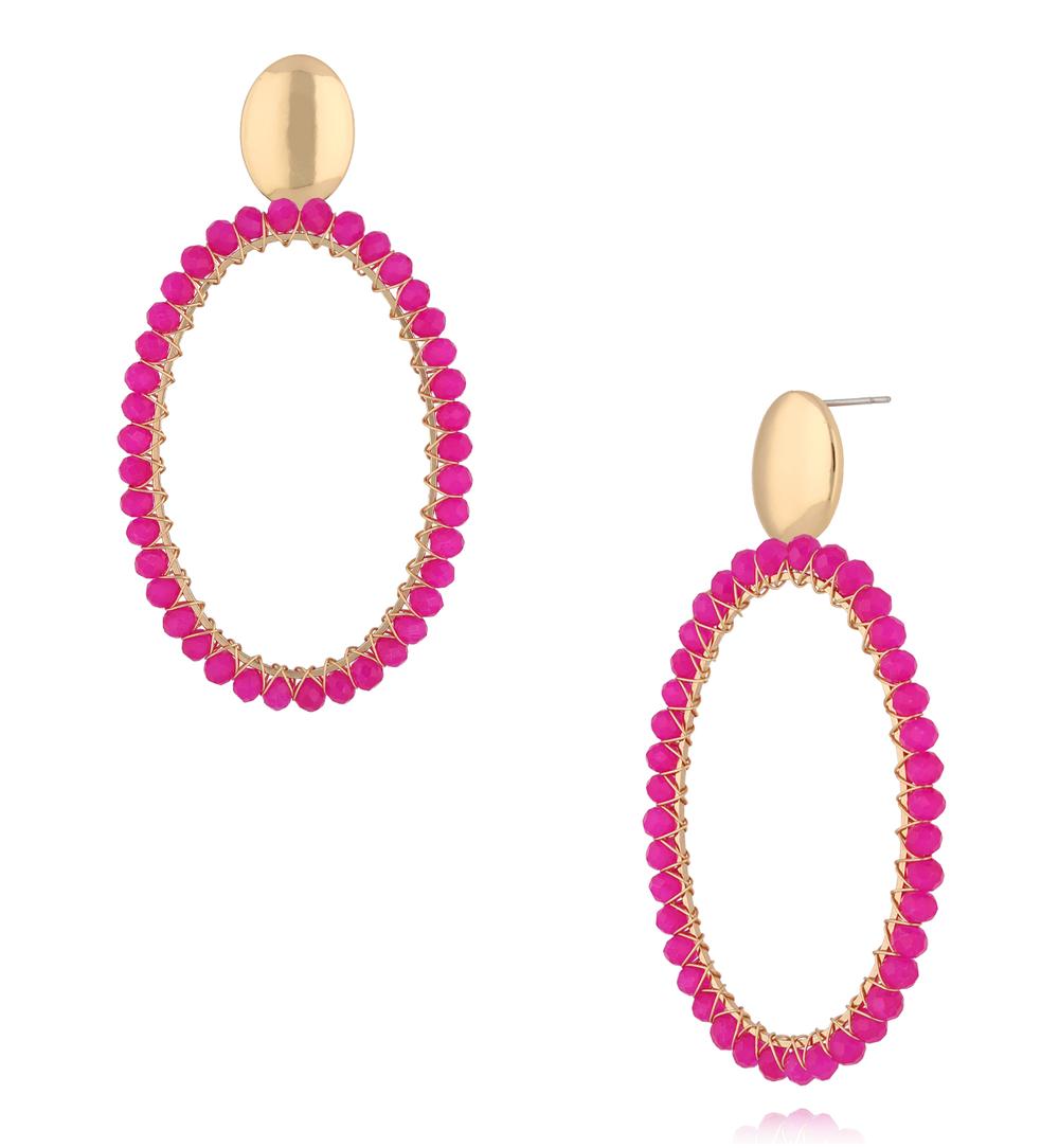 Fuchsia Glass Crystal Earrings Weekend