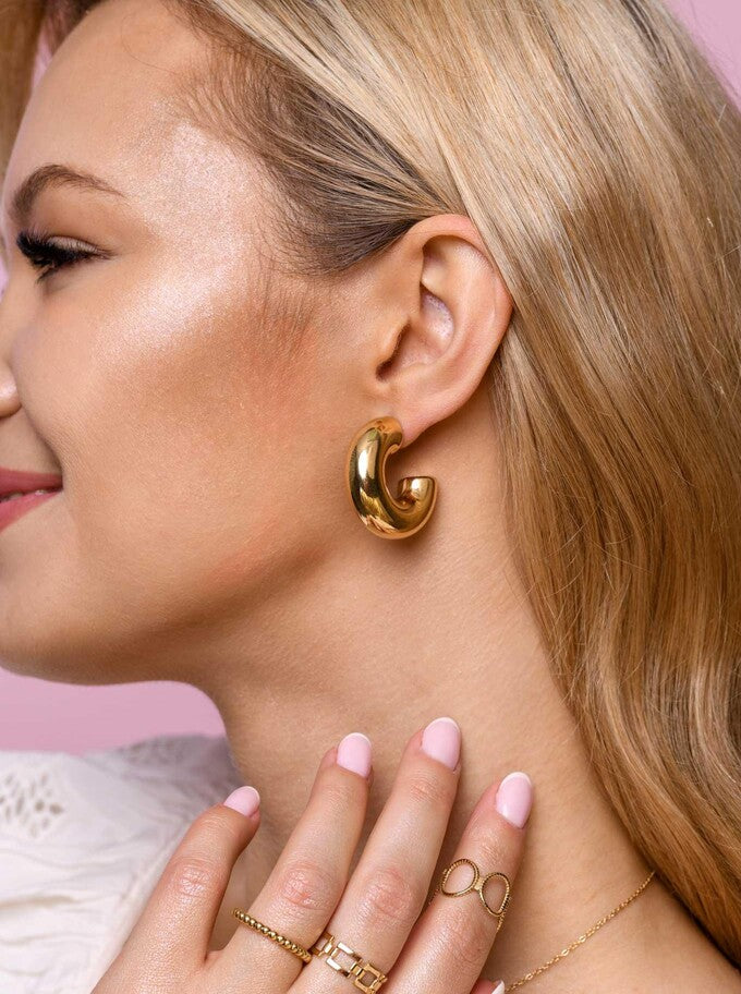 14K Gold Plated Chunky Earrings