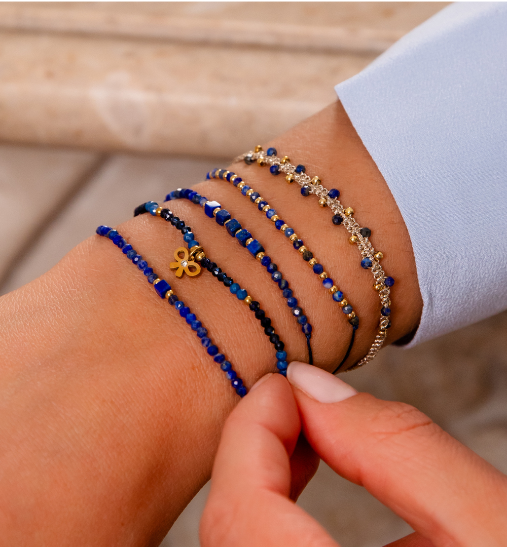 Blue Lapis Mystique Stones Bracelet Set of 3 - 0298
