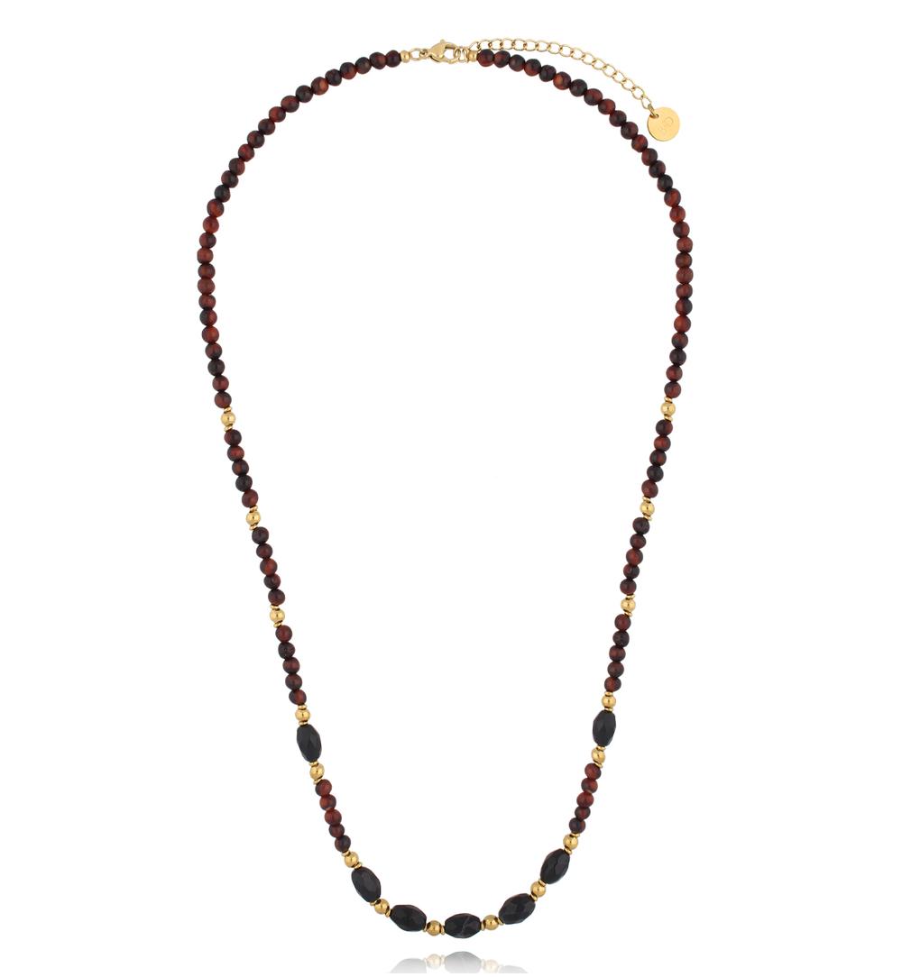 Tiger Eye Stones and Agate Stones Necklace (improve focus, concentration and brings good luck and prosperity)