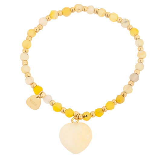 Gold Plated Citrine Heart Stone Bracelet