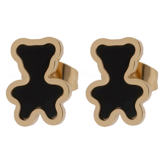 Stainless Steel Little Bear Earrings