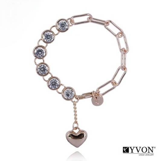 Glamour Mixed Chain Bracelet with Glass Crystals