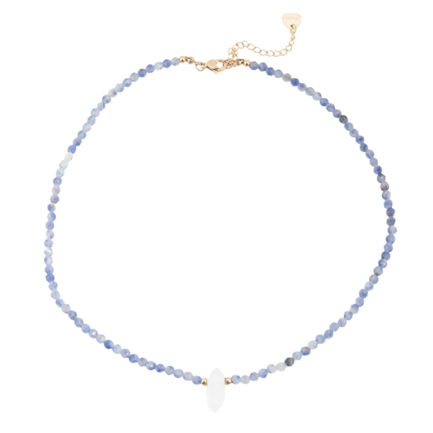 Blue Jasper Stones Choker with Himalayan Stone Pendant