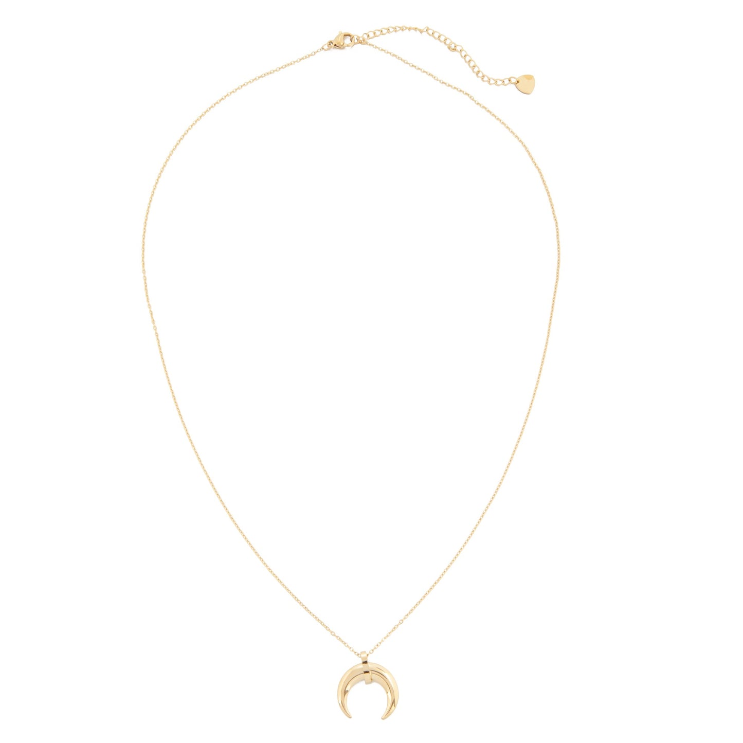 14k Gold Plated Long Moon Necklace