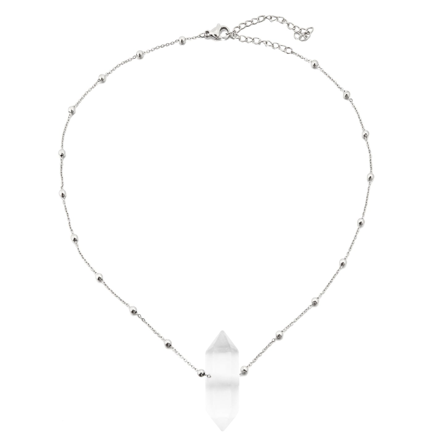 Silver Himalayan Gemstone Crystal Necklace