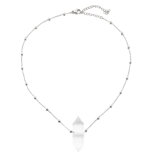 Silver Himalayan Gemstone Crystal Necklace