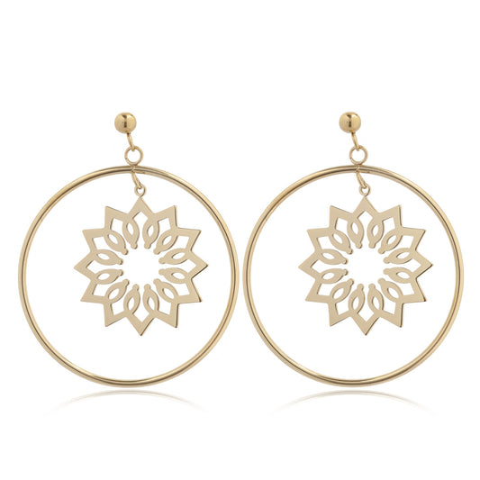 14k Gold Plated Stainless Steel Flower Earrings