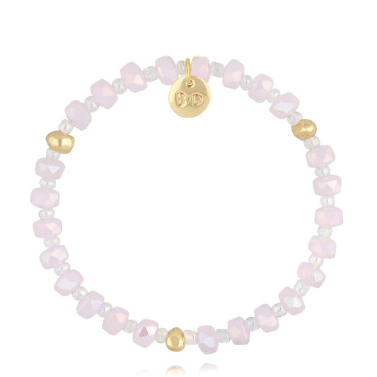 Light Pink Glass Crystals Bracelet 2043