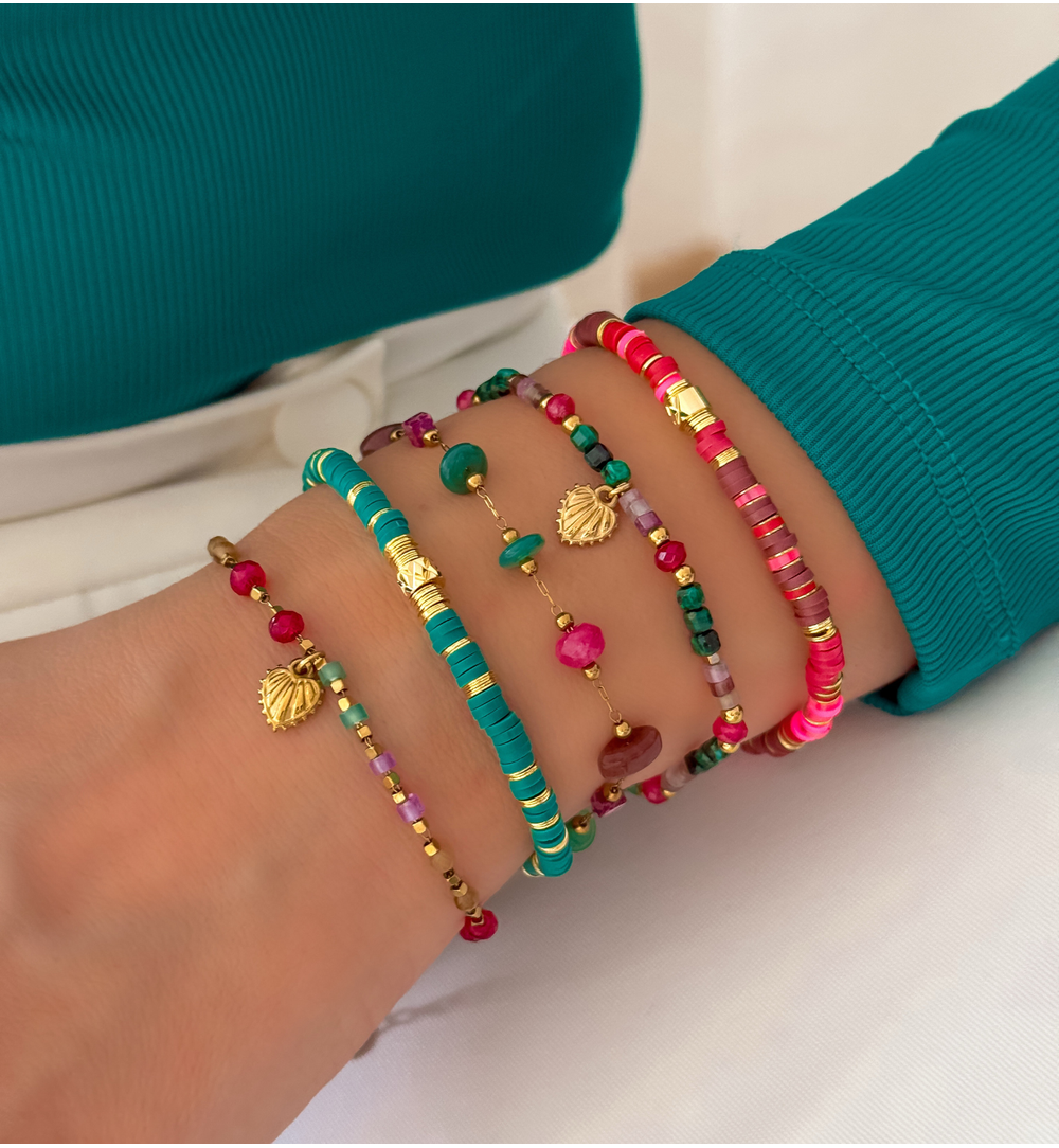 Simplicity Turquoise Green Modeling Clay Bracelet