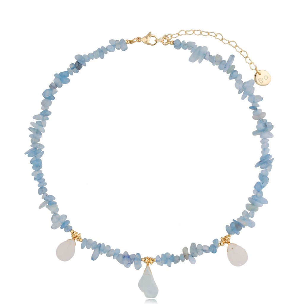 Sky Blue Aquamarine Stones Necklace