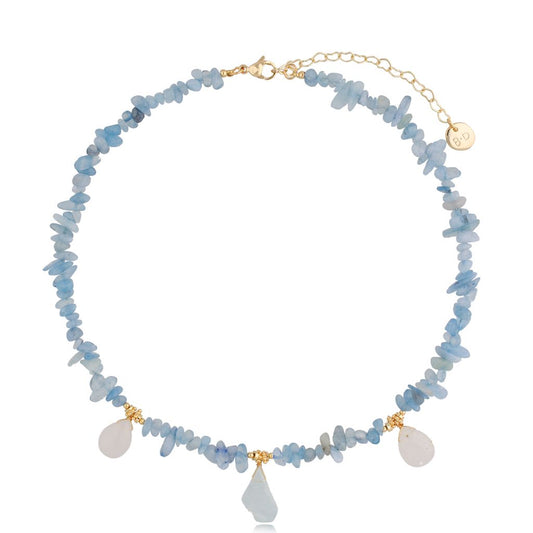 Sky Blue Aquamarine Stones Necklace