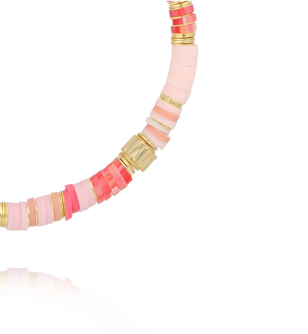 Simplicity Coral and White Modeling Clay Bracelet 2381