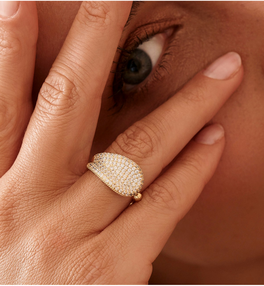 Shining Zirconium Snake Ring