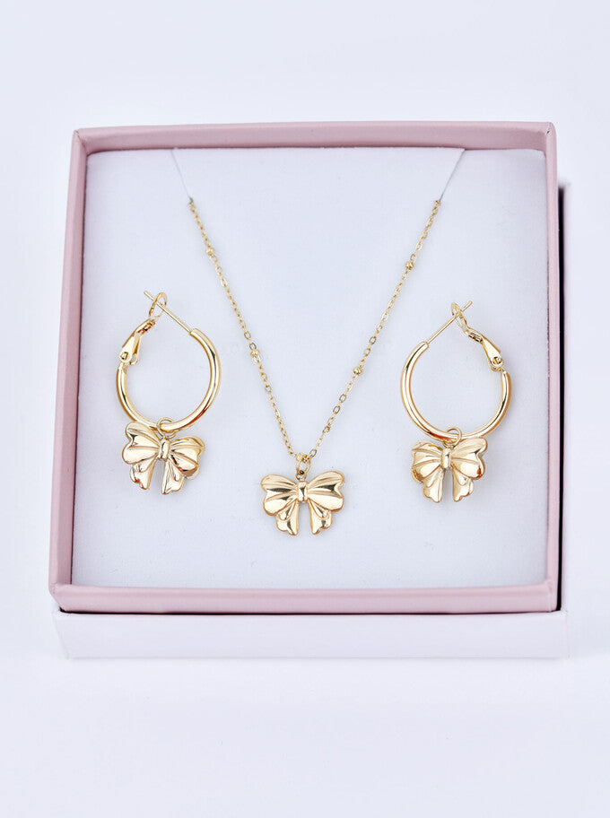 14k Gold Plated Bow Necklace