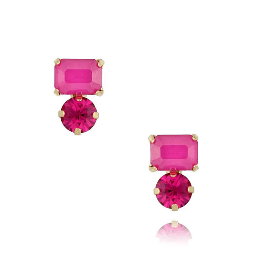 Fuchsia Crystal Stud Earrings