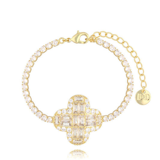 Transparent Crystal Clover Bracelet Cristal