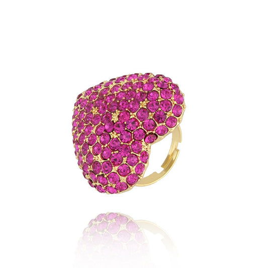 Fuchsia Zirconium Adjustable Heart Ring