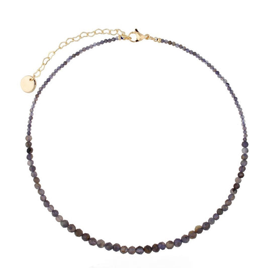 Gray Faceted Quartz Necklace