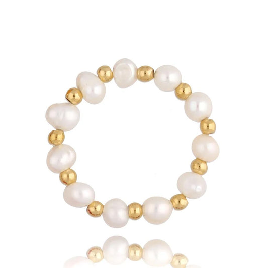 White Pearl Elastic Ring