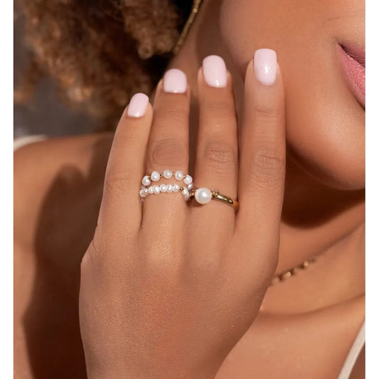 White Pearl Elastic Ring