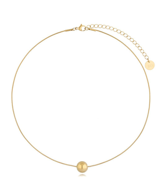 Gold Plated Ball Necklace Simple Ball