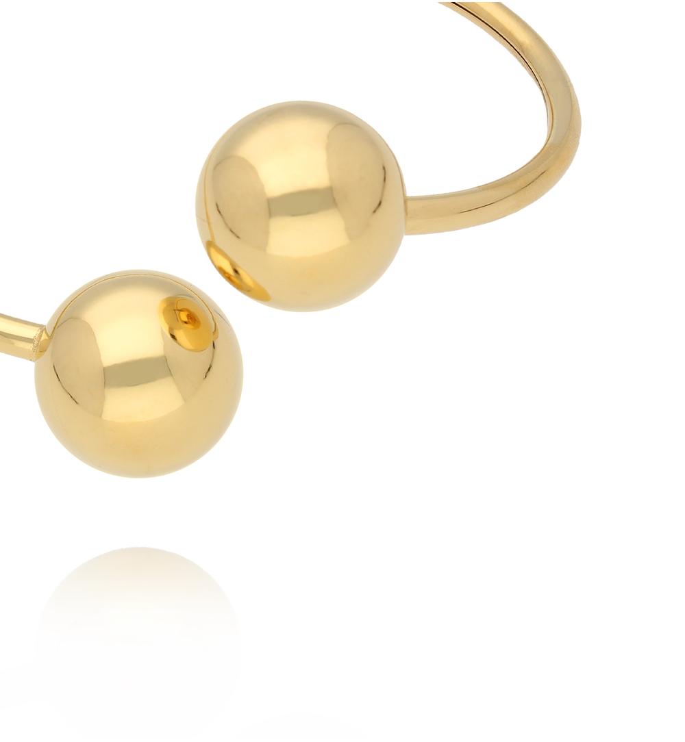 Gold Plated Bracelet with Gold Balls Simple Steel