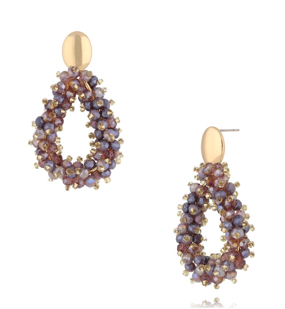 Luminous Lavender Gray Crystal Earrings