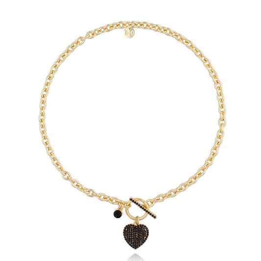 Black Zircon Heart Necklace