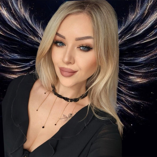 Triple Layer Glass Crystals Necklace with Chains & Onyx Stones