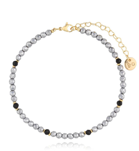 Hematite and Agate Stones Anklet Plaisance