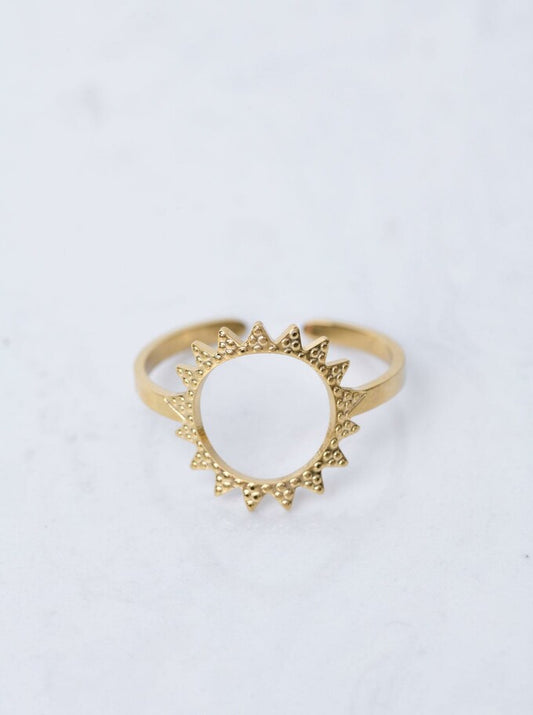 14k Gold Plated Self Adjustable Ring Sun