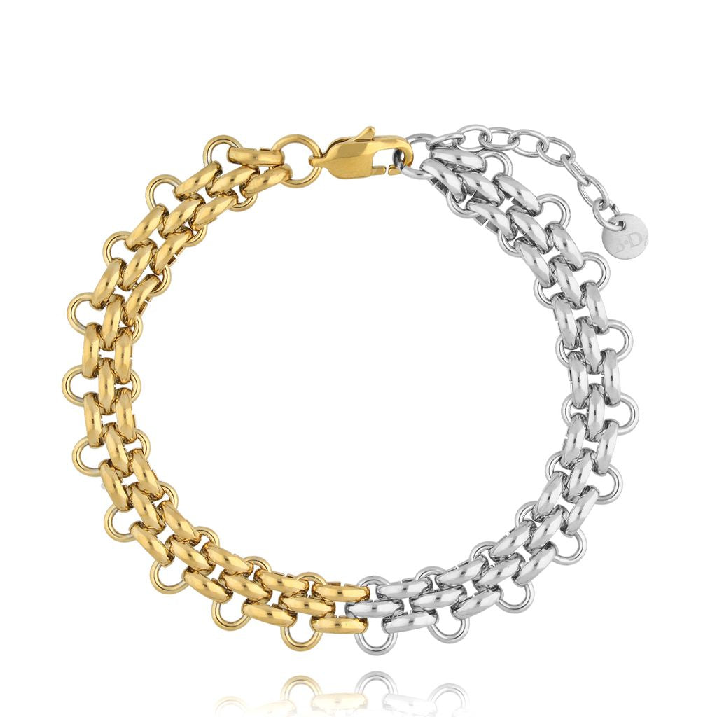 Silver & Gold Chain Bracelet Timeless Twist