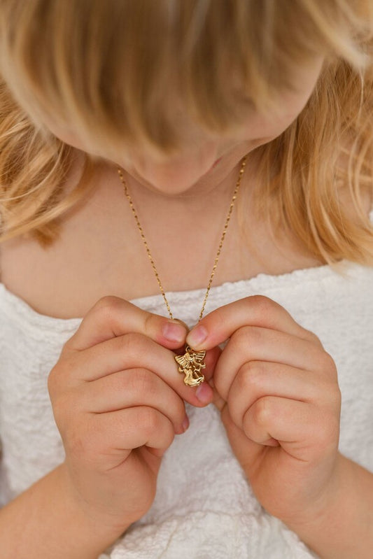 14k Gold Plated 1st Communication Angel Necklace