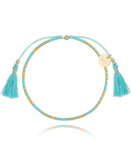 Turquoise Rope Bracelet with Fringes