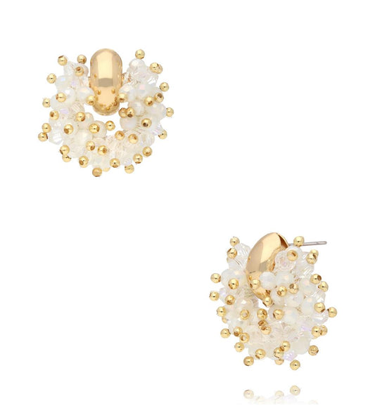 Transparent White Luminous Glass Crystal Earrings Weekend 0295