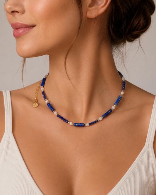 Blue Agate Natural Stones Necklace