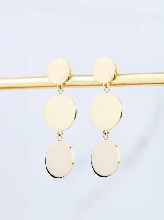 14k Gold Plated Flat Circle Earrings