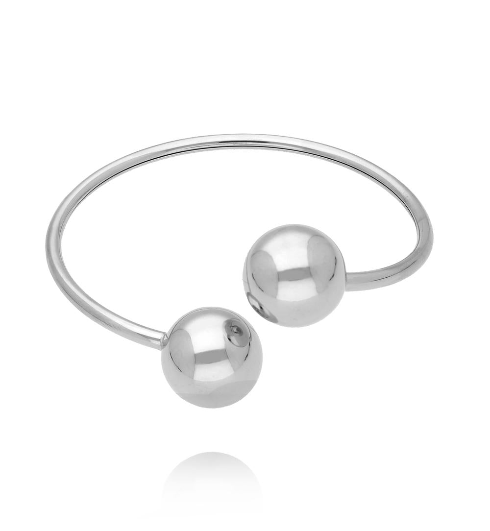 Silver Bracelet with Balls Simple Steel 0473