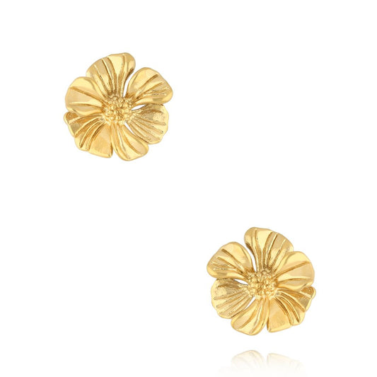 14k Gold Plated Flower Studs