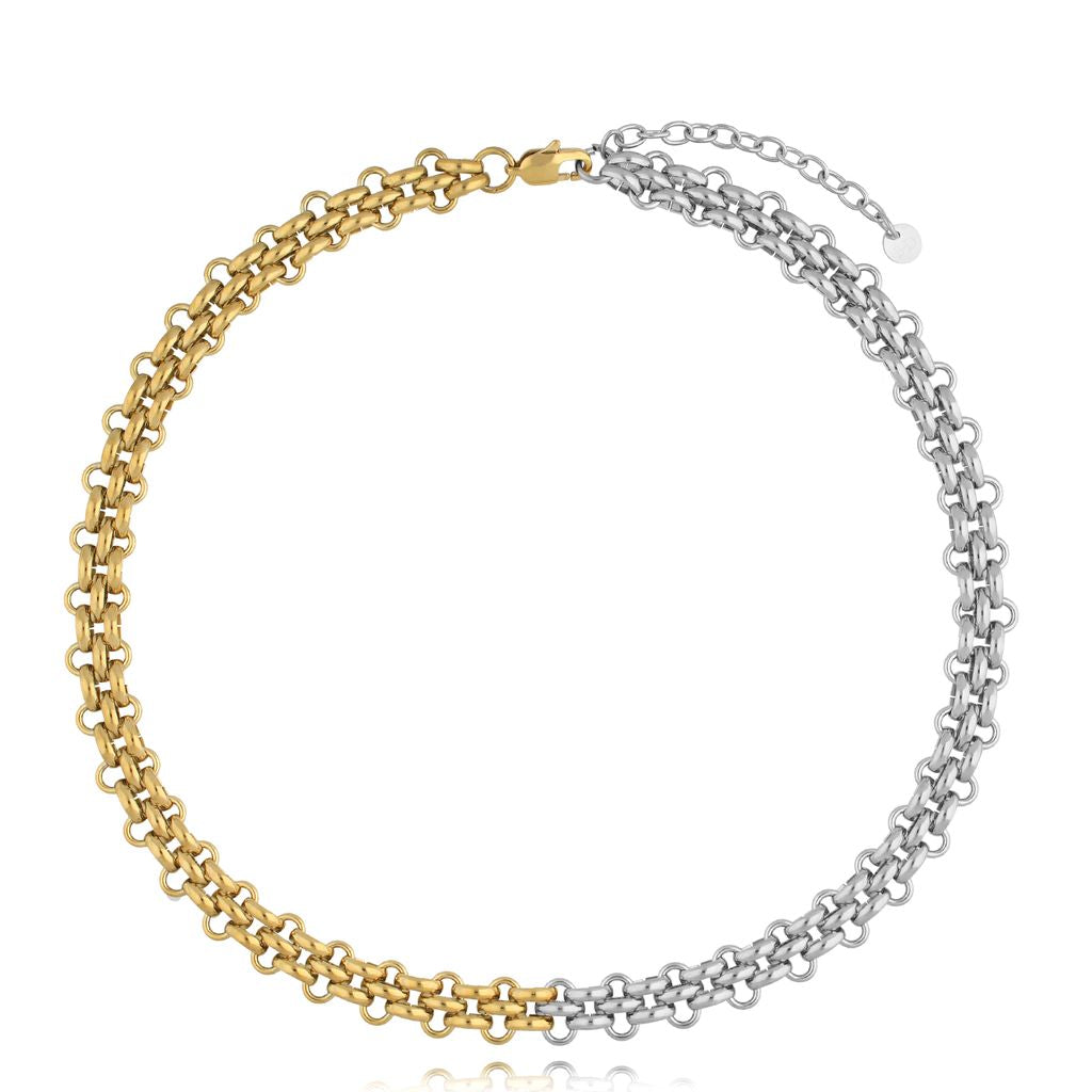 Silver & Gold Chain Necklace Timeless Twist