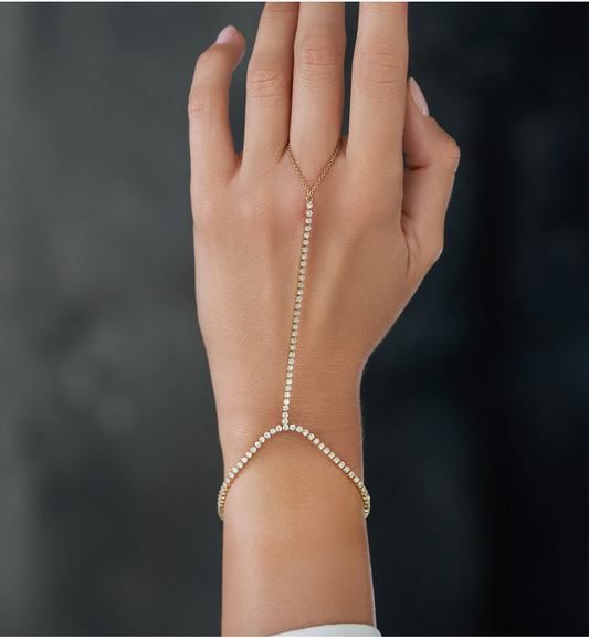 Glamour Ring/Bracelet with Transparent Crystals