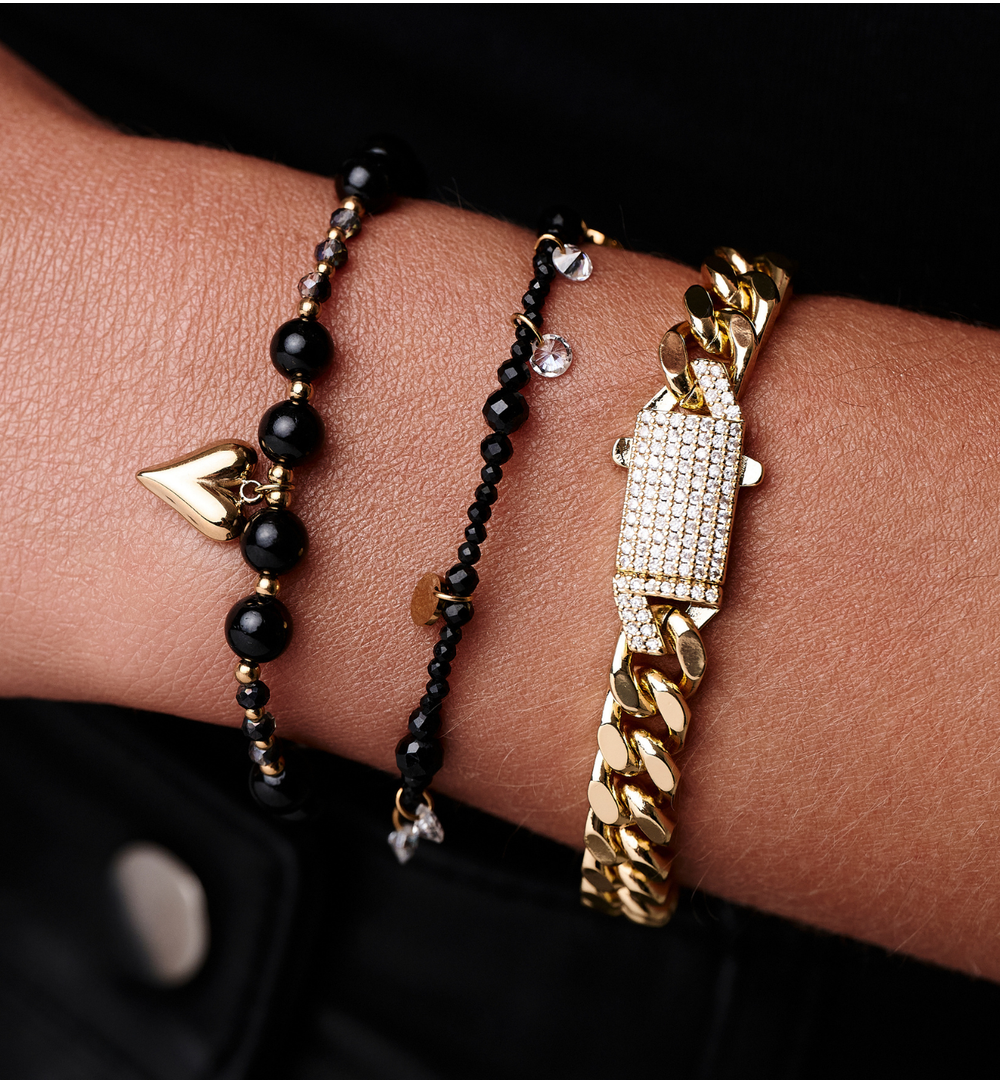 Glam Rock Zirconium Statement Chain Bracelet