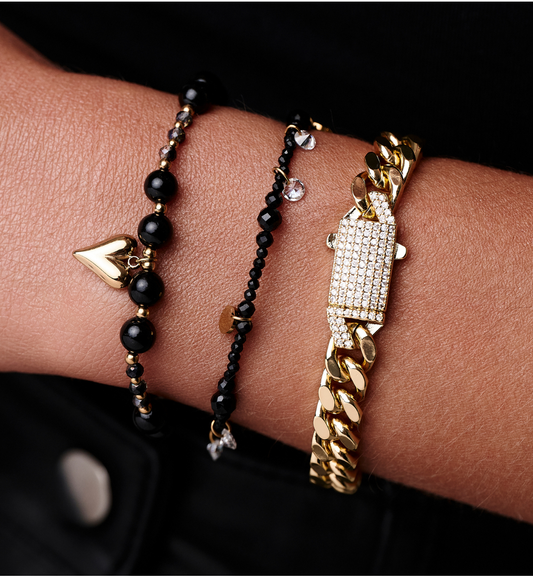 Glam Rock Zirconium Statement Chain Bracelet