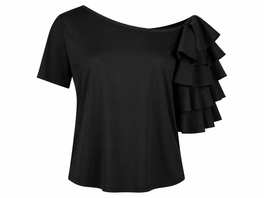 Muse Ruffle Blouse in Black