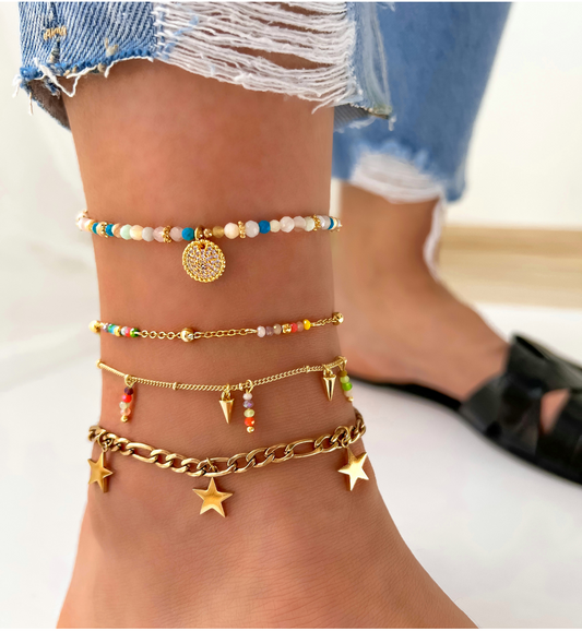 Turquoise and Shell Anklet Amayas