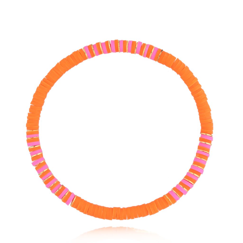 Summer Pastel Tangerine & Pink Bracelets Set