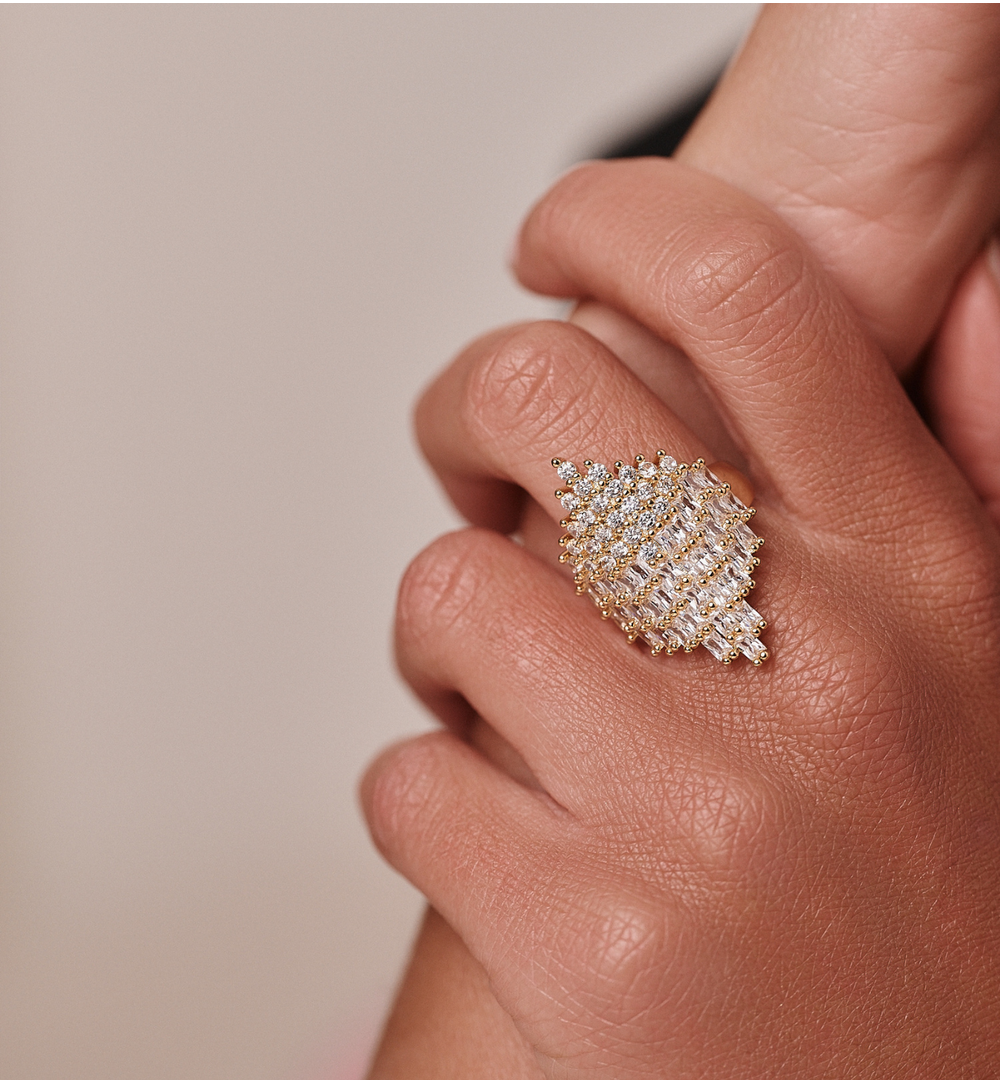 Glamour Shining Fall Zirconium Ring 0189